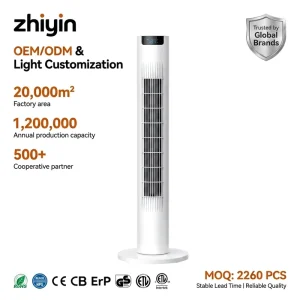 Stylish Tower Fan KFT2105D with Quiet AC Motor 3 Speeds 7.5H Timer ETL Certified Oscillating Vertical Floor Fan Unit