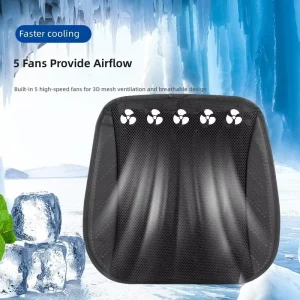 Summer Cool Ventilated Breathable and Heat dissipating Multi functional Car Seat Cushion with USB Fan