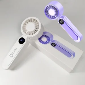 Summer Cooling Fan Portable 5-Speed 1200mAh Rechargeable Handheld Fan LED Display Pocket Mini Fan