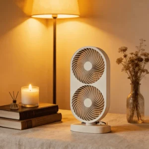 Summer Cooling USB Rechargeable Four Speed Adjustable Portable Dual Head Electric Ventilation Fan for Car RV Household Outdoor