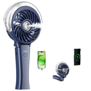 Summer Mini Misting Water Tank Fan 100 High Speeds Air Cooling 3600mAh Rechargeable Handheld Water Mist Fan Car Use Low