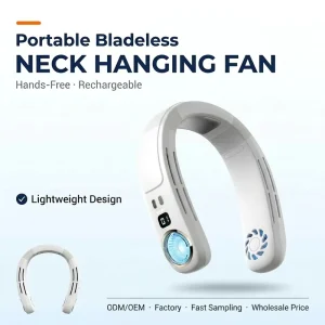 Summer Outdoor Portable Neck Fan Bladeless Hands free Hanging Neck Fan USB Rechargeable Portable Fan
