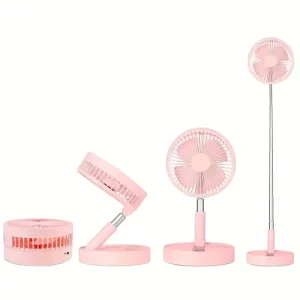 Summer Pedestal Telescopic Storage Adjustable Rechargeable Mini Fan 3 in 1 Rechargeable 7200mAh Battery USB Desk Table Stand Fan