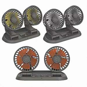 Summer Portable Auto Adjustable Multifunction Double Head Usb Fan 360 Degree Rotating Car Cooling Fan Car Fans for Car