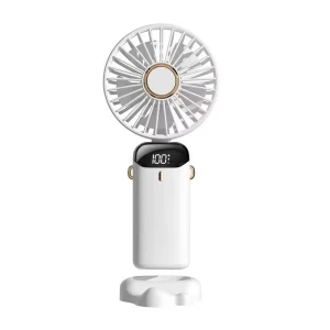 Summer Portable Personal Visual Digital Display Cooling Adjustable Wearable High Speed USB Rechargeable Handheld Fan