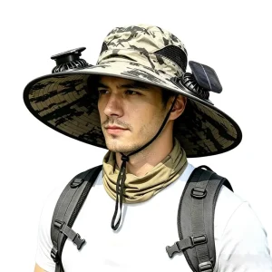 Summer Solar Powered Portable Soft Multi Functional Rechargeable Fan Hat Outdoor Hiking Fishing Rod Building Carp Lake