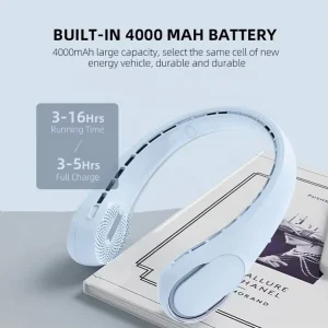 Summer Trending New Wearable Devices Outdoor & Household Use Three Speed Battery Bladeless Portable Air Cooling USB Plastic Fans