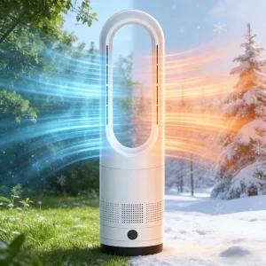 Summer&winter Fan 21 Inch 2 IN 1 Air Cooling and Heating Electric Tower Bladeless Fan with Smart TUYA WIFI APP