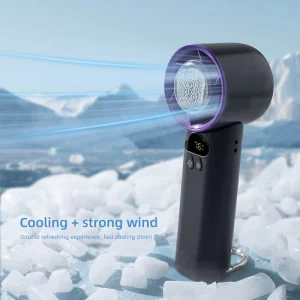 Super Long Endurance Type C Charging Digital Display Portable Wearable Fans Handheld for Outdoor Climbing Desktop for Household