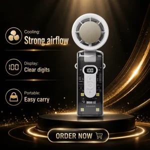 Super quiet folding fan with 100 speed strong airflow portable mini fan for travel camping household use 2000mAh Battery