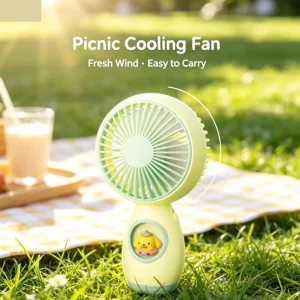 Supplier Safe Dense Grille Mini Handheld Cooling Fan Rechargeable Battery Three Speed Low Noise Prevent Finger Injury