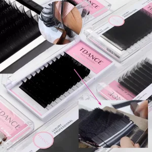Supplies PBT Individual Eyelash Extensions Lashes Extension Custom Private Label Korean Silk mink faux Mink Matte Black