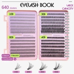 Synthetic DIY Cluster Eyelashes Mega Volume 10D 20D Premium Quality Handmade for Individual Lashes 9 16mm B for Natural