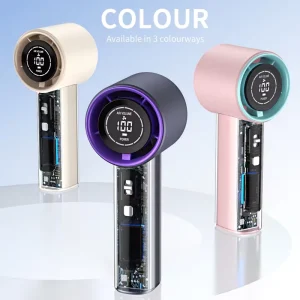 T-17 Portable Mini Turbo Fan, High Speed, 36dB Quiet, 100 Wind Speeds, 3 Colors, Long-Lasting Battery