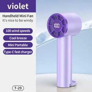 T-29 100-speed Car Fan USB Desktop Rechargeable Handheld Mini Fan