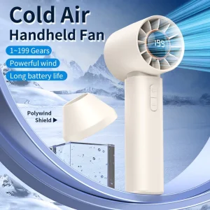 T12 New Refrigeration Icy Cold Wearable Handheld Portable Fan with Intelligent Digital Display Lithium Battery & Low Noise