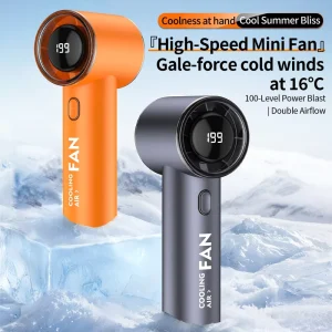 T19New Refrigeration Icy Cold Wearable Handheld Portable Fan Brushless Motor 100 Speed Wind Intelligent Digital Display for