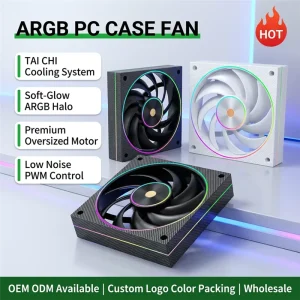 TAI CHI Cooling System High Airflow ARGB PC Chassis Radiator Fan Counter Rotating Airflow Premium 120mm ARGB PWM Fan