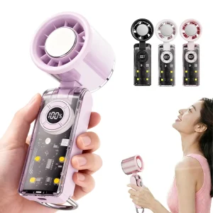 TEC Semiconductor Cooler LED Smart Screen Portable Handheld Fan with 3600mAh Large Battery Rechargeable Ventilador