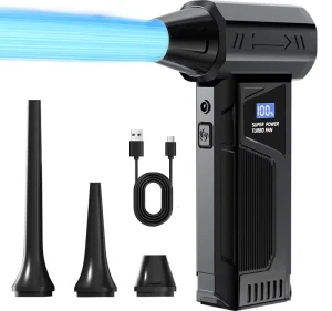 TRNOJTHK 110000 RPM Turbo Jet Fan Electric Air Duster Cordless Rechargeable Mini Blower for Car Computer Cleaning