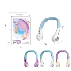 TYPE C Rechargeable Cute Mini Bunny Turbine Wearable Neck Fan Portable Electric Cartoon Fan Car Household Battery Capacity