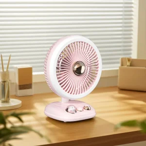 Table Cooling Light Folding Stand Desk Fan with Night Light High Speed Electric Foldable Table Fan Adjustable Fan Speed