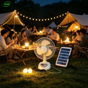 Table Fan 16 Inch Charger Fan AC DC Lights for Home Solar Fan With Bulbs Usb