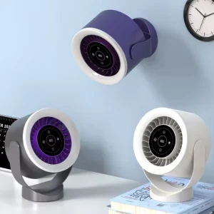 Table Fan Light Wall Mount Desktop Adjustable Air Circulation Fan with LED Light Smart Electric Table Rechargeable Fan
