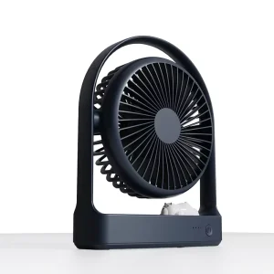 Table Fan Mini USB Strong Wind Rechargeable Desk Fans Wireless 1200 2400mAH with 4 Gear Wind Speed 360 Degree Rotata