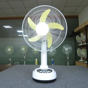 Table Fan Rechargeable 12 Inch Charging Solar Fan with Solar Panel with Lights Fan with Battery Lead Acid for Sleeping