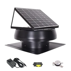 Thermostatic Solar Eco Vent 14” Day Night Heat Extraction Fan System HVAC Roof Ducting Exhaust Fans Attic Air Circulator DC Fan