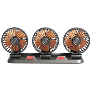 Three Head Car Cooling Fan Two Speed Rotatable and Adjustable Auto Electric Vehicle Fan for Large Trucks