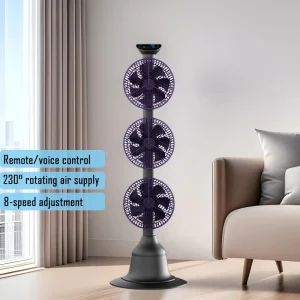 Three Head Standing Fan Electric Household Oscillation Remote Control 3 head Stand Air Circulator Fan Tower & Pedestal Fans