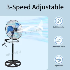 Three in One Multifunctional Electric Stand Table Air Cooling Fan Oscillating Energy Efficient Quiet Mechanical Control Plastic