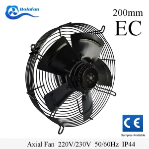 Top Grade EC 230V 200mm 3000rpm Speed IP44 Industrial Axial Flow Fan Energy Efficient Exhaust for HVAC Systems