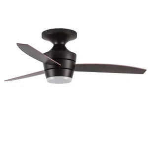 Top Sale 52 Inch 3 Wooden Blades Remote Control 110v American European Style Flush Mounted Led Ceiling Fan With Light
