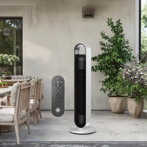 Topson High End Bladeless Smart Tower Fan Premium Quality Digital Pedestal Table ETL Certified Plastic App Controlled for