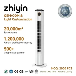 Tower Fan KFT2309D with Smooth AC Motor 3 Speeds 7H Timer ETL Certified Modern Home Cooling Fan Solution