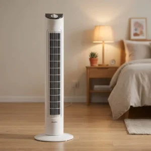 Tower Fan with Oscillation 3 Speed Mechanical Control Black 45W Air Cooling Fan for Living Room Bedroom Office