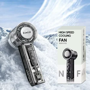 Transparent Mecha Shell High Speed Handheld Fan 18650 Lithium Battery Mini Fan ABS Material Ventilador with Anti lost Lanyard