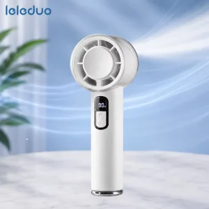 Transparent See Through Handheld Fan 3000mAh Rechargeable Digital Display & Strong Airflow Portable Personal Cooling Fan OEM ODM