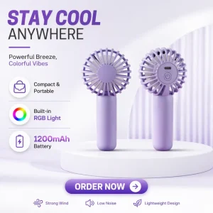 Travel Electric Portable Rechargeable Wearable Outdoor Custom Logo Pocket Led Light Personal Small Handheld Summer