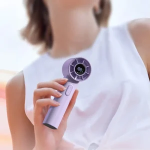 Travel Outdoor LED Display 100 Speed 2000mAh USB Rechargeable Portable Personal Hand Held Turbo Mini Fan
