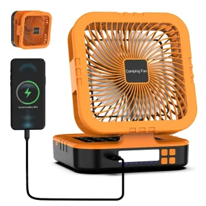 Trend Outdoor Portable Solar Fan with LED Light Camping Travel USB Rechargeable Cordless Camping Fan