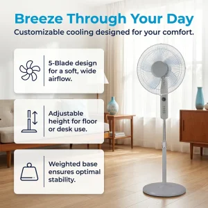 Trending 16 Inch Plastic Manual Control Adjustable Height Standing Floor Fan for Home Outdoor Use Class a Energy Efficiency