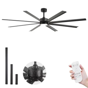 Trending Now 56 Electric Metal WiFi Smart Ceiling Fan LED Light 8 Aluminum Alloy Blades Tuya App Alexa Voice Control Reversible