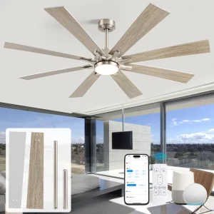 Trending Now 62 in Smart Ceiling Fan LED Light 8 Blades Tuya WiFi App Remote Control Outdoor Farmhouse Class A Energy Efficient