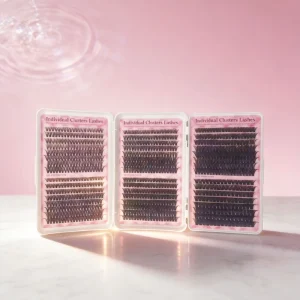 Tri fold Eyelash Book Natural 30D-200D Pre Cut Segmented Fan Eyelash Extension DIY Cluster Lash Kit Lash Cluster Private Label