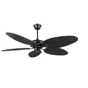 Tropical Luxury Metal 5 Blades Electric Ceiling Fan 52 Inch Remote Control No Light Quiet Design