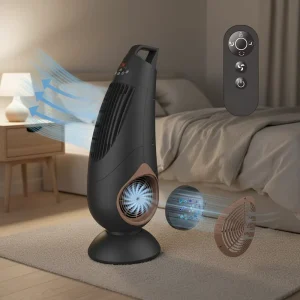 Turbo Tower Pedestal Stand Fan Electric Digital Remote Control Bladeless Oscillating Low Noise Air Cooling Fan Household Outdoor